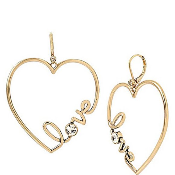Betsey Johnson Jewelry - BETSEY JOHNSON HEART LOVE EARRINGS